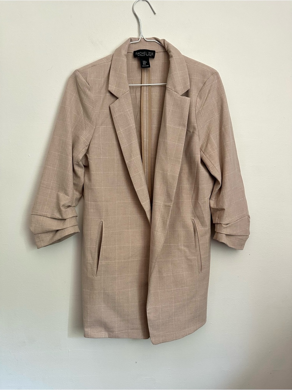 Rachel Zoe Beige Plaid Blazer